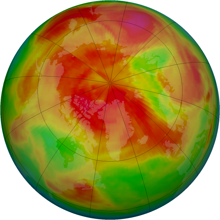 Arctic ozone map for 19 March 1987